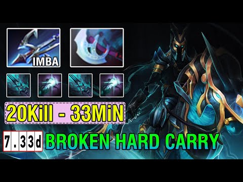 New Broken Carry [Abaddon] Safelane No Mercy 20Kill - 30Min Game IMBA Harpoon + Manta Build 7.33D