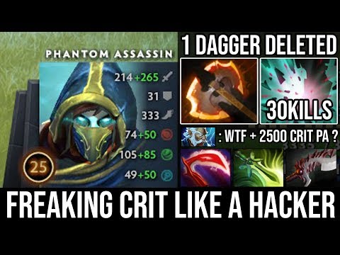 WTF 1 Dagger Deleted Zeus + 2500 Crit with Battlefury & Desolator Phantom Assassin Ez 30Kills DotA 2