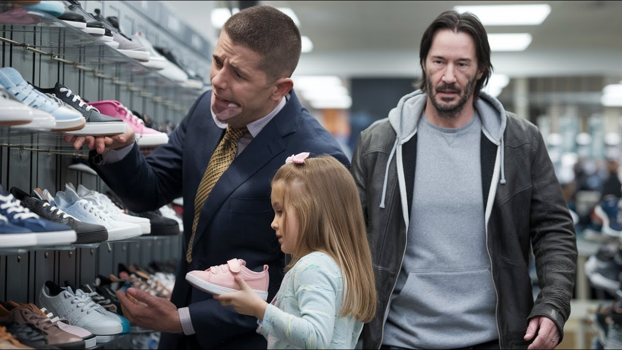 Struggling Dad Buys Shoes for Daughter, Then Keanu Reeves Walks In and Changes Everything...