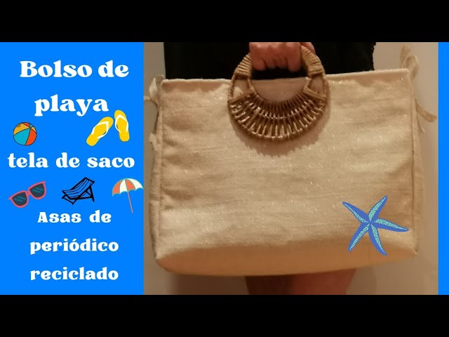 Vídeo relacionado con Genérico Bolso de Playa de Paja con Estrella de Lentejuelas, 56x30 cm, Hecho a Mano, Asas Largas, Cierre con Cremallera