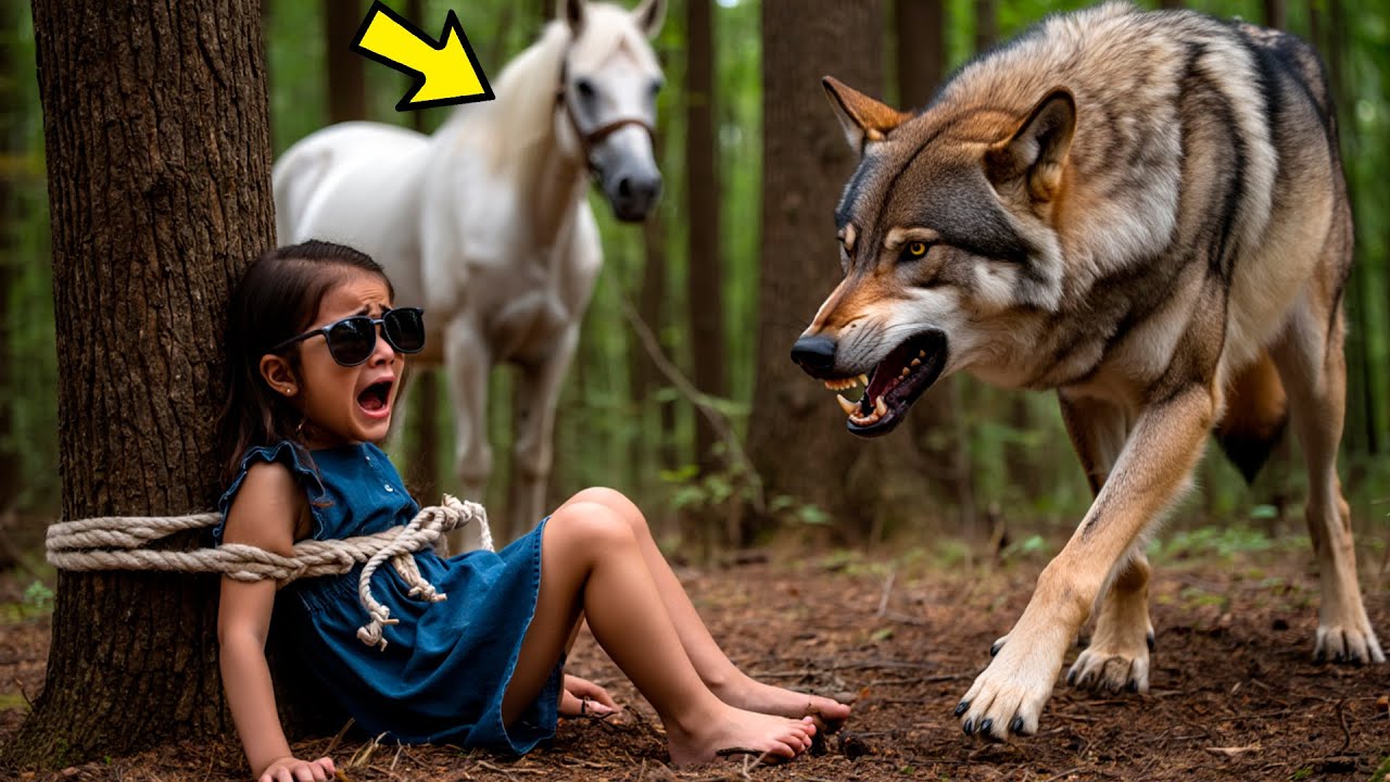 HOMEM RICO AMARRA FILHA CEGA na ÁRVORE para ser DEVORADA por LOBOS, mas o CAVALO…
