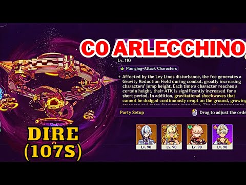 【Stygian Onslaught 6.2/Luna III】C0R1 Arlecchino Hypercarry 107s vs DIRE Experimental Field Generator