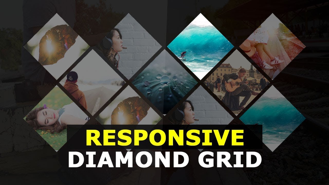Responsive Diamond Grid  with HTML CSS and Javascript - Responsive jQuery Diamond Layout Plugin