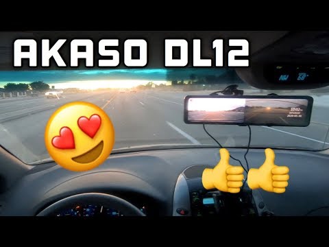 AKASO DL12 2.5K Mirror Dash Cam 12" Touch Screen Front and Rear Dual Dash Camera
