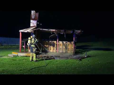 Brand i skur på Dream City område på festivalspladsen ved Roskilde