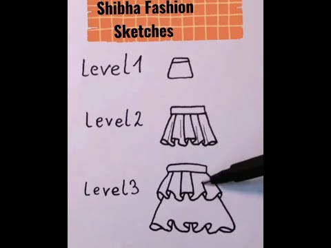 How to draw pleated skirt Step by Step Pencil Drawing