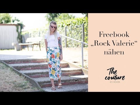 Kostenloses Schnittmuster Rock Valerie // Midirock aus Webware nähen // The couture