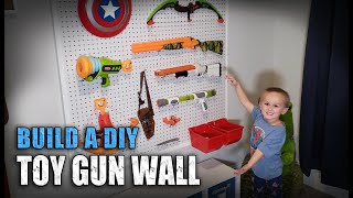DIY NERF BLASTER WALL / Kids Toy Organizer