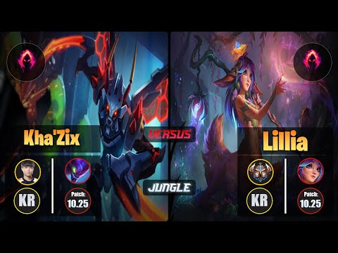 Cuzz KHA'ZIX (Jungle) [Dark Harvest] VS LILLIA - Challenger KR Patch 10.25
