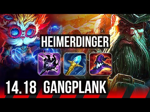 HEIMERDINGER vs GANGPLANK (TOP) | 7/0/8, Godlike | EUW Master | 14.18