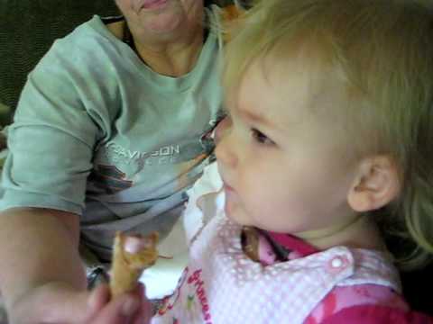 Jacqueline eating ice cream