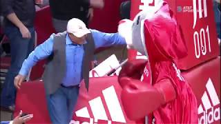 George Foreman knocks out Rockets' mascot