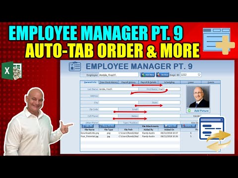Create Horizontal AND Vertical Tabs in this Excel Employee Manager Part 1