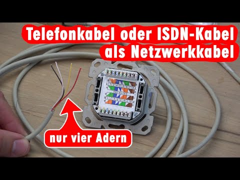 Telefonkabel mit 4 Adern als Netzwerkkabel benutzen - LAN-Kabel 4 adrig aus ISDN-Kabel - Belegung