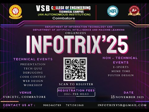INFOTRIX' 25 || VSB College of Engineering Technical Campus ||Coimbatore