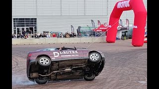 BMW Drifts on 2 Wheels! Burst Tire Accident!