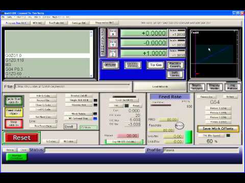 Third cut a 12" square g-code routine