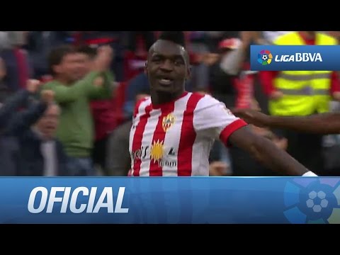 Pérdida de Messi y carrerón de Thievy para hacer gol (1-0) en el UD Almería - FC Barcelona - HD