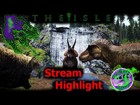 Lone Triceratops Fights Two T-Rex - The Isle - Stream Highlight