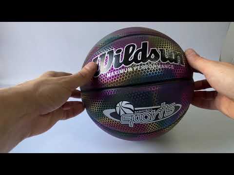 Баскетбольный мяч Wildsun, светоотражающий-голографический, размер 7, 44463 / Черный