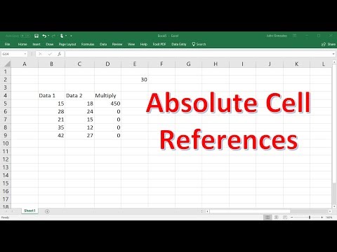 How To Use Relative & Absolute Cell References In Excel Video