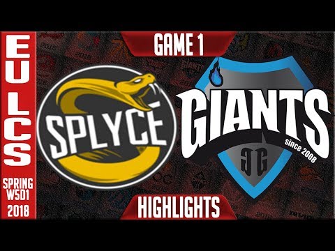 GIA vs SPY Highlights | EU LCS Week 5 Spring 2018 W5D1 | Giants vs Splyce Highlights