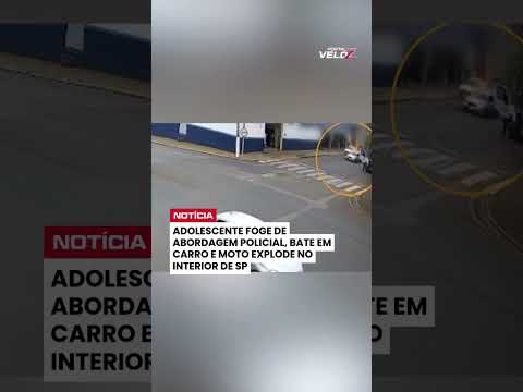 adolescente foge de abordagem policial, bate em carro e moto explode no interior de SP
