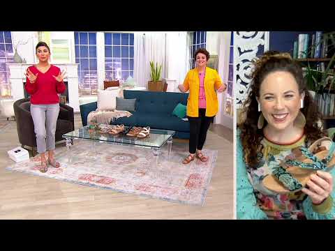 Earth Origins  Asymmetrical Strap Wedges - Poppy on QVC