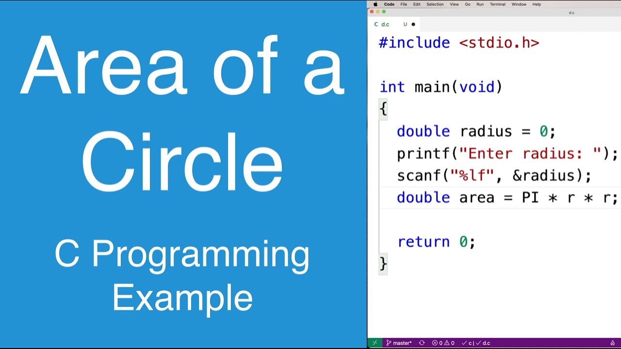 Area of a Circle | C Programming Example