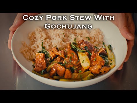 Korean-Inspired Pork Stew with Gochujang | Cinematic Cooking ASMR