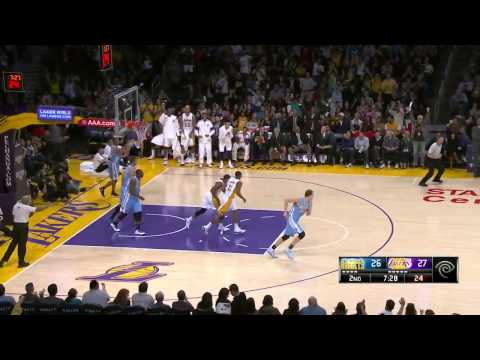 Wayne Ellington Monster Dunk   Nuggets vs Lakers   November 23, 2014   NBA 2014 15 Season