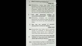 Important question of Outcomes of Democracy(Democratic Politics) Class 10