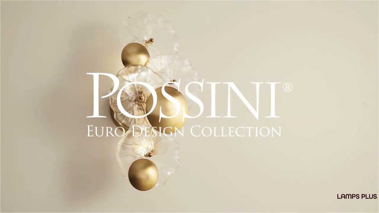 Video1 of Possini Euro Filoli 16" High Gold Plated 2-Light Wall Sconce Set of 2