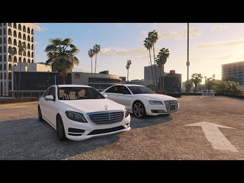 ►GTA 5-Audi A8L VS Mercedes-Benz S500 Life Car Gameplay!-Real Life Car MOD-1080P 60FPS