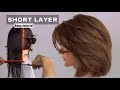 Easy SHORT LAYERED HAIRCUT Potong Rambut Layer Pendek