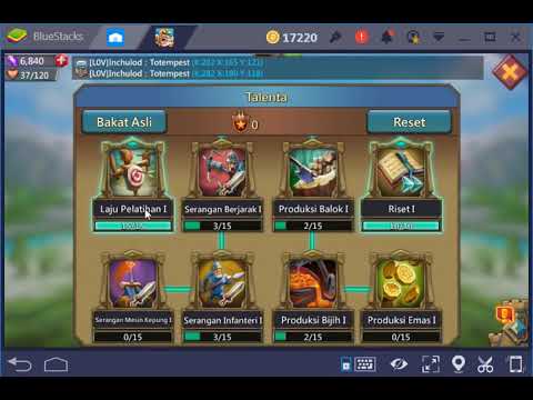 LORD MOBILE ( CARA SETTING TALENTA ) untuk laju pembangunan, laju pelatihan dan reset