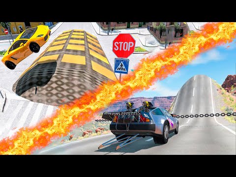 Cars vs Giant Bulge vs Chain vs Giant Speed Bump 😲 BeamNG Drive Car Crashes Crazy Montage