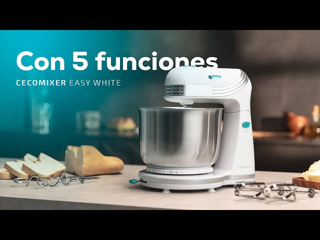 Batedeira Cecotec Cecomixer Easy White 250W 3L 6 velocidades Inox video