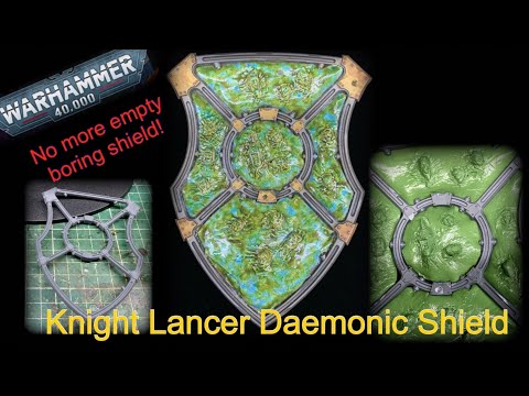 cerastus knight lancer shield gone grimdark ! sculpting and converting for Death Guard greenstuff