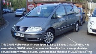 preview picture of video 'VW Sharan 1.8cc Sport T 7 Seat  [01825 713793]'