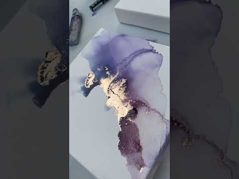 Stunning Jewel Toned Abstract Alcohol Ink Paintings on Canvas #art #painting #alcoholinkpainting