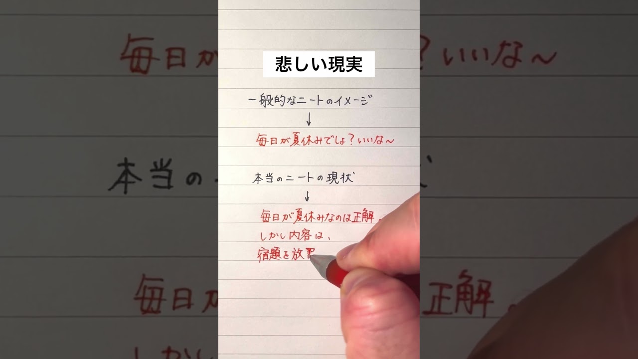 【悲しい現実】ニートの現状がこちら #手書き #ボールペン #ニート