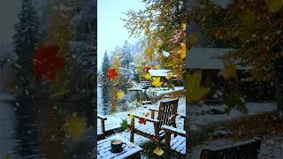 Cozy Winter Cabin by the Lake | Relaxing TV Background