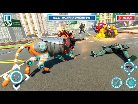 Lion Robot Transforming Games: Bike Robot Shooting #1 | Android gameplay