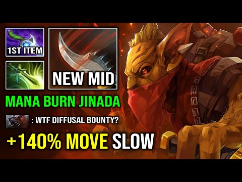 WTF 1st Item Diffusal Bounty Hunter +140% Move Slow Insane Jinada Easy Mid Carry Dota 2