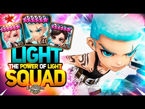 DESTRUCTIVE LIGHT SQUAD with LUCAS and LEAH - Summoners War