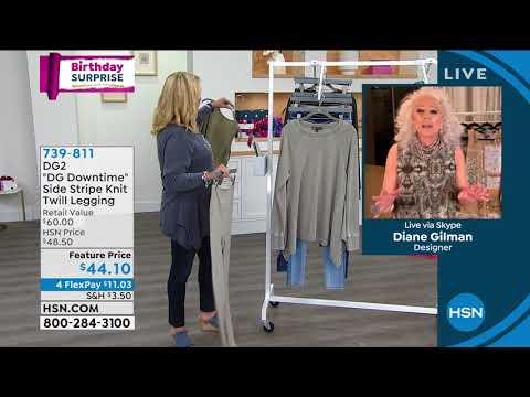 DG2 by Diane Gilman "DG Downtime" Side Stripe Knit Twill...