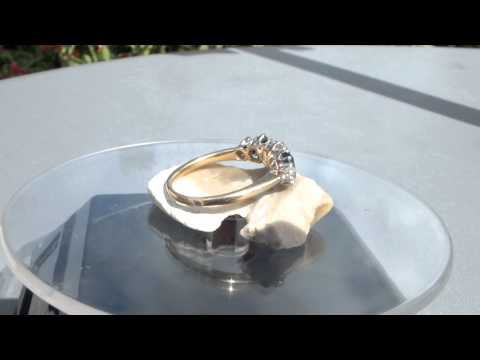 Victorian Sapphire & Old Cut Diamond 5 stone ring