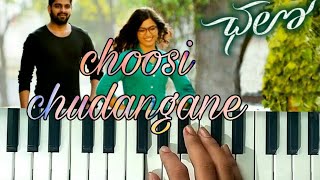 Choosi chudangane song from ||chalo||on keyboard