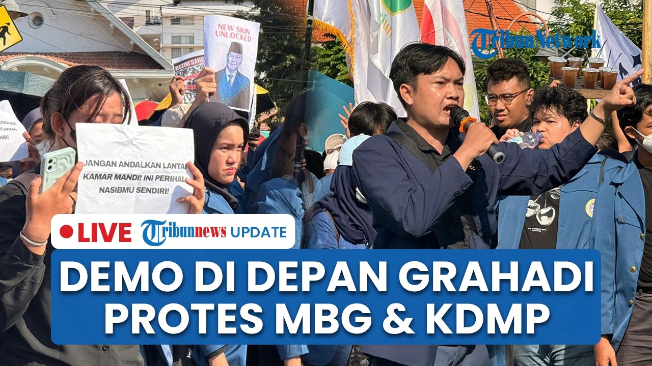 LIVE: Demo di Gedung Grahadi Surabaya Tolak MBG & KDMP, Massa Bawa Poster 'Maling Berkedok Gizi'